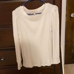 Loft White Long Sleeve Sweater